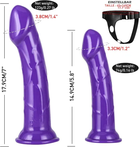 Miniatura 2 de Consolador con correa para mujeres Juguetes sexuales - Consolador de doble extremo de silicona Consoladores de fantasía largos Masturbadores