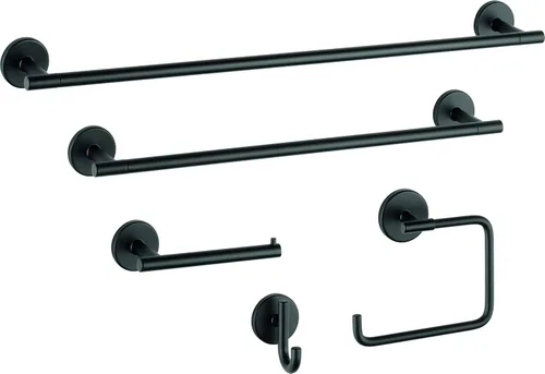 Miniatura 3 de Delta Trinsic (1-Paquete) Soporte de Papel Higiénico Negro Mate para Rollo de Paños para Organización y Almacenamiento de Baño Soporte de Papel