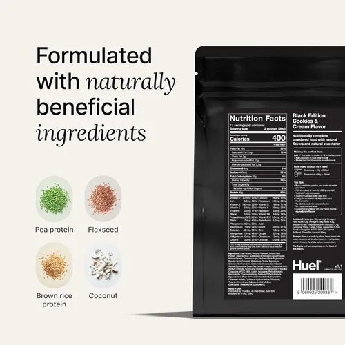 Miniatura 3 de Huel Black Edition Batido de Proteína en Polvo Sustituto de Comida - Galletas y Crema 34 Porciones Repleto de Alimento 100% Nutricionalmente