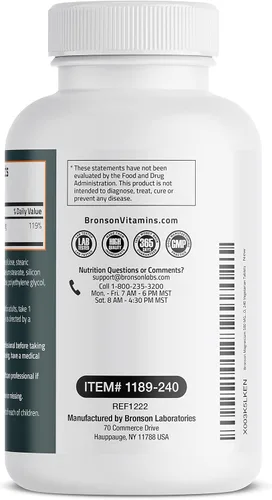 Miniatura 7 de Bronson Magnesio 500 mg apoya la salud ósea y muscular y el apoyo del sistema nervioso - Sin OMG, 240 tabletas vegetarianas