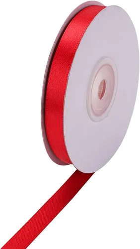 Miniatura 7 de Cinta de tela de arpillera de 110 yardas, tela de arpillera en blanco y negro, satén rojo y verde, dorado con purpurina metálica para envolver