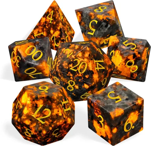 Miniatura 25 de LUCKY-M Juego de dados de piedras preciosas DND, juego de dados de mazmorras y dragones, juegos de dados RPG, accesorios de regalo