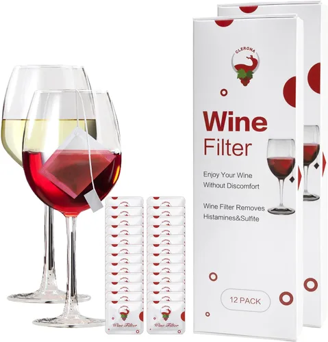 Miniatura 9 de Filtros de vino – Paquete de 12 purificadores de vino que elimina histaminas y sulfitos, puede reducir y aliviar alergias y sensibilidades al vino