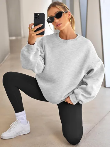 Miniatura 3 de EFAN - Sudaderas extragrandes para mujer, de vellón con capucha y cuello redondo, suéteres informales y cómodos, ropa de moda para invierno