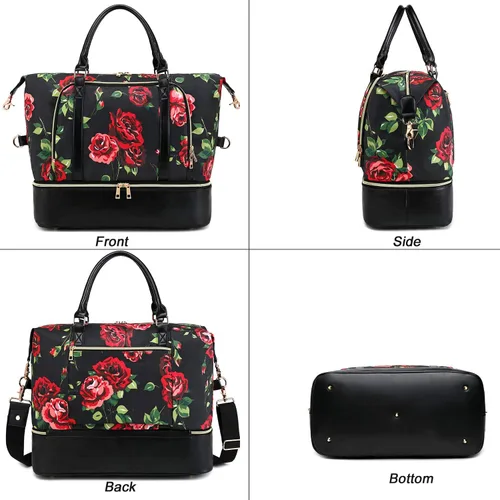 Miniatura 16 de CAMTOP - Bolsa de viaje de fin de semana para mujer, bolsa de lona con espacio para laptop de15.6 pulgadas
