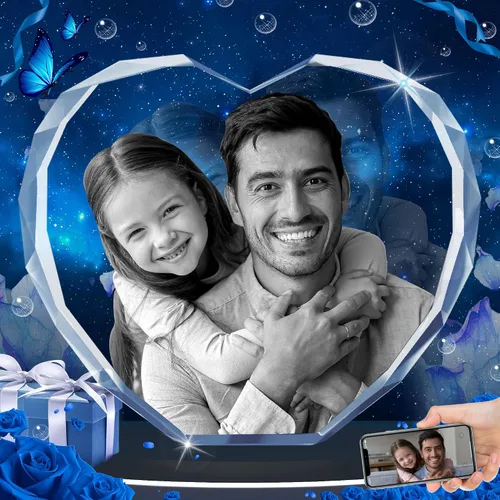 Foto de cristal 3D, regalos personalizados de Navidad para mamá, mujer, esposa, para ella, para pareja, regalos personalizados con tu propia foto,