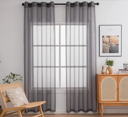 Miniatura 31 de PI - Cortinas traslúcidas con paneles pequeños, cortina transparente para ventana de cocina, mirador, 2 paneles