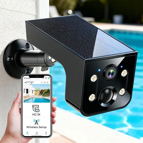 Miniatura 13 de Thybro Cámara de seguridad solar para exteriores 2K visión nocturna: cámara inalámbrica WiFi con detección de movimiento AI, conversación de 2 vías