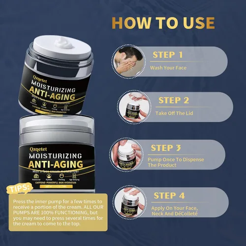 Miniatura 7 de Crema facial para hombre, antienvejecimiento, crema hidratante facial para hombre, loción facial con colágeno, retinol y ácido hialurónico, cuidado