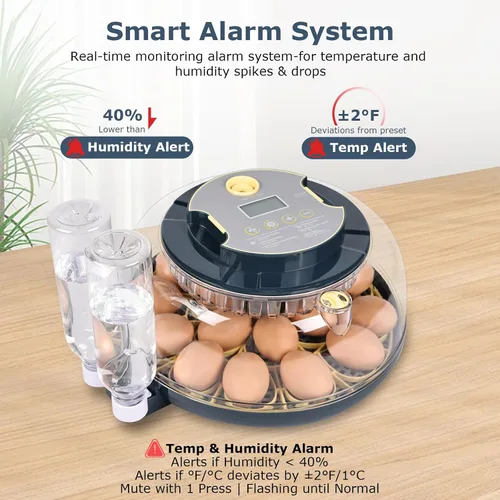 Miniatura 4 de Incubadoras para incubar huevos, incubadora de 18 huevos con vela de huevos, girador automático de huevos, control de temperatura y humedad, día