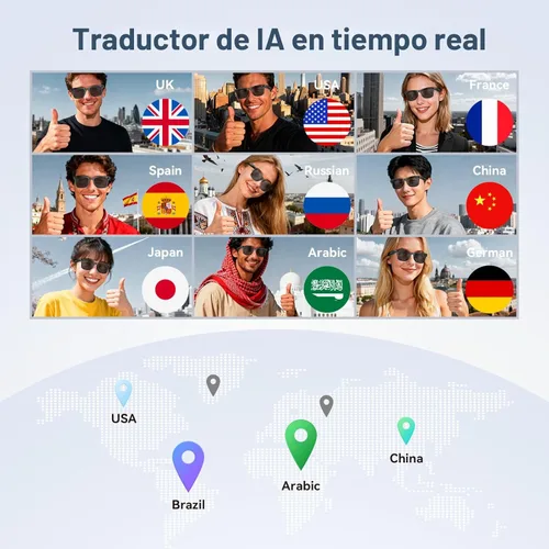 Miniatura 6 de EarlySincere Lentes inteligentes Ai 2026 para hombres y mujeres, gafas de cámara HD 4K de 8 MP, batería de 410 mAh, compatible con grabación