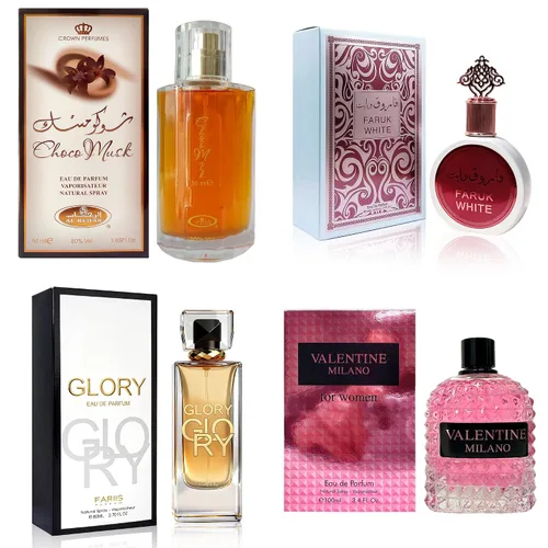Miniatura 14 de AFLUXE Set de perfume para mujer, 4 piezas, colección Eau De Parfum de larga duración, almizcle Choco/Milano Mujer/6pm Rosa/7AM Fresh