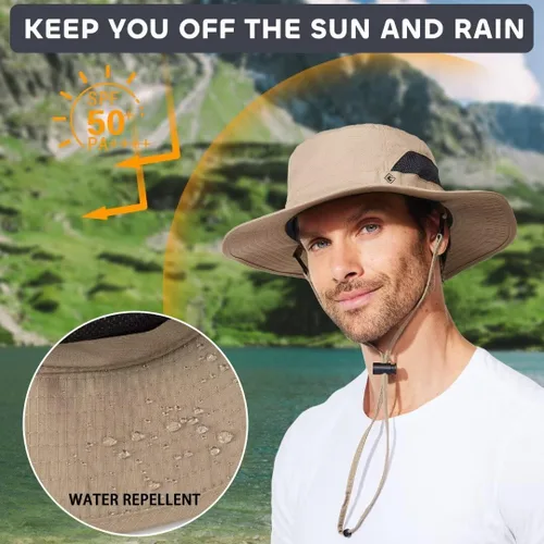 Miniatura 2 de Fishing Hat for Mens Sun Hat Wide Brim Bucket Hat SPF UV Protection XL XXL Large Size Big Head Hiking Beach Safari