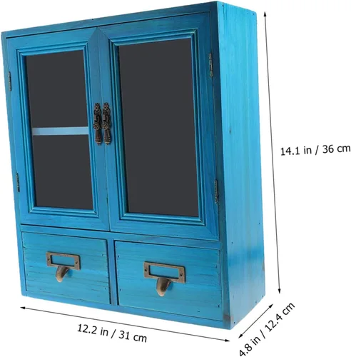 Miniatura 3 de LIFKOME Arqueado Gabinete de pared Caja de almacenamiento de madera Almacenamiento bajo Decoración de cocina montada en la pared