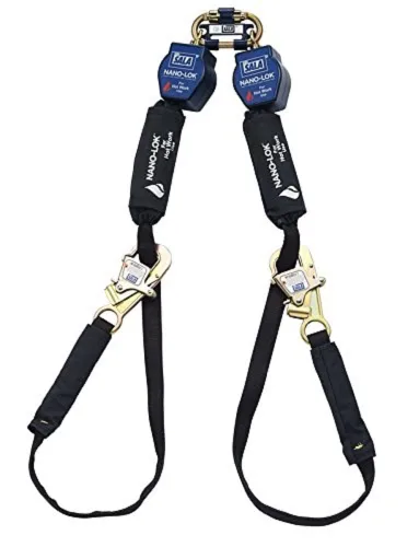 3M DBI-SALA Nano-Lok 3101326 - Unidad doble de 9 pies con extremos de gancho de amarre, color azul/negro