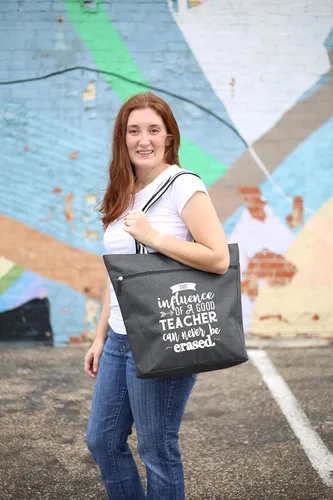 Miniatura 11 de Brooke & Jess Designs Teacher Tote Bag for Work - Teacher Handbag Gifts for Women, Teacher Bag Best Teacher Appreciation Gift