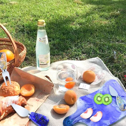 Miniatura 4 de Moldes de resina de vajilla, bandeja de mango cuadrado, molde de resina de silicona, forma de queso, cuchillo de empuñadura, tenedor, mango, moldes