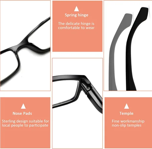 Miniatura 3 de JOSCHOO Paquete de 6 gafas de lectura para computadora para hombres y mujeres con bisagras de resorte cómodas para lectores de hombres y mujeres