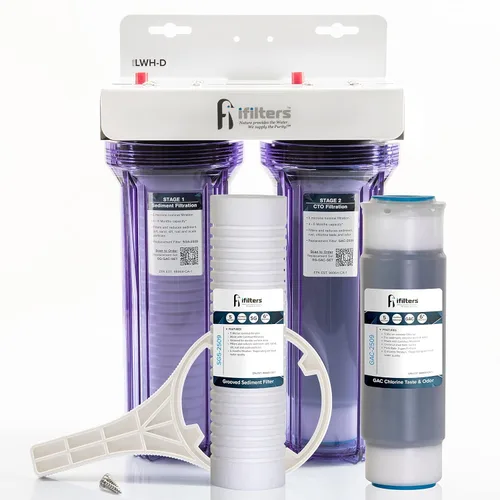Miniatura 8 de Sistema de filtro de 2 etapas para toda la casa para agua de ciudad y pozo (GEN2/V2) elimina contaminantes, sedimentos, productos químicos, cloro