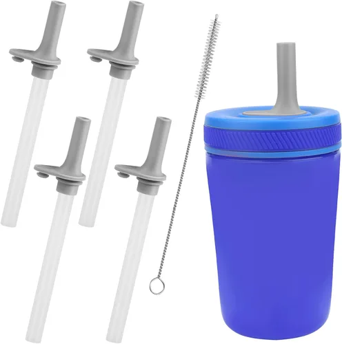Miniatura 10 de XANGNIER Pajitas de repuesto y válvula de mordida compatible con Zak Designs Kelso botella de agua de 15 onzas, 4 popotes de silicona con cepillo
