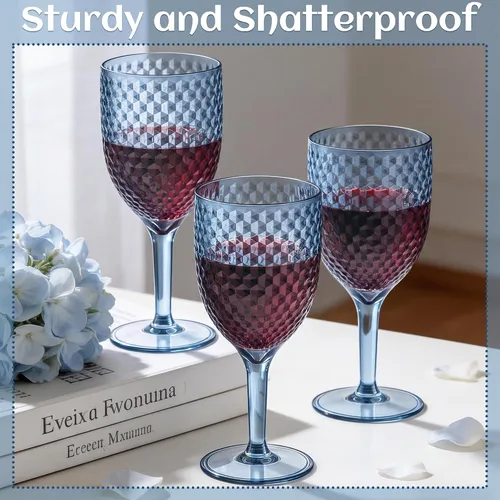 Miniatura 3 de 24PCS Copas de vino azul cristal plástico