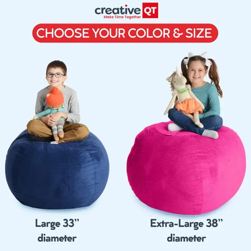 Miniatura 9 de Creative QT - Puf de almacenamiento de animales de peluche Stuff 'n Sit extra grande, para organización, para almacenamiento de juguetes, disponible