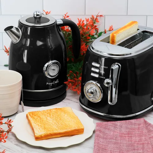 Miniatura 7 de MegaChef Tetera eléctrica de 1.7 litros y tostadora de 2 rebanadas (Negro)