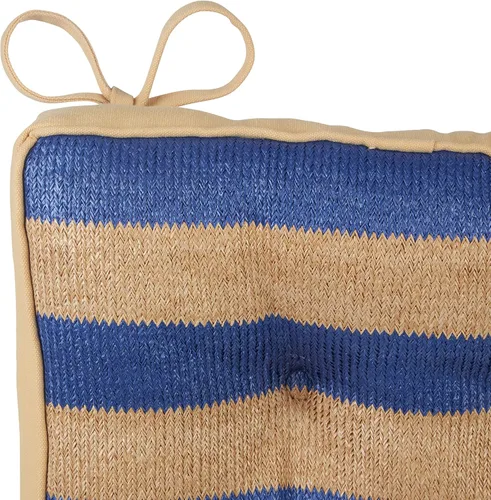 Miniatura 4 de Klear Vu Raffia - Juego de 2 cojines resistentes al agua para sillas de patio, cojines de asiento y respaldo, rayas azules