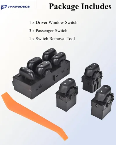 Miniatura 6 de PANNUOSCS Interruptor de ventana principal con interruptores de ventana de pasajero compatible con Ford F150 Expedition 2004-2008 Crown Victoria
