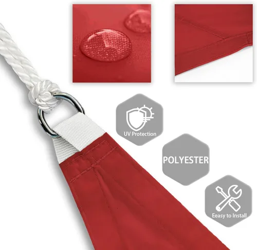 Miniatura 2 de Patio Paradise - Vela de sombra solar de 12' x 12' pies, impermeable, roja, rectangular, toldo de sombra, bloque UV, lona de tela, cubierta para Rojo