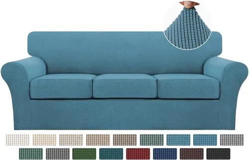 Miniatura 22 de Turquoize 2 fundas para sillas de sala de estar, funda de sofá con fundas de cojín individuales, funda de muebles para sillas (silla, beige biscotti)