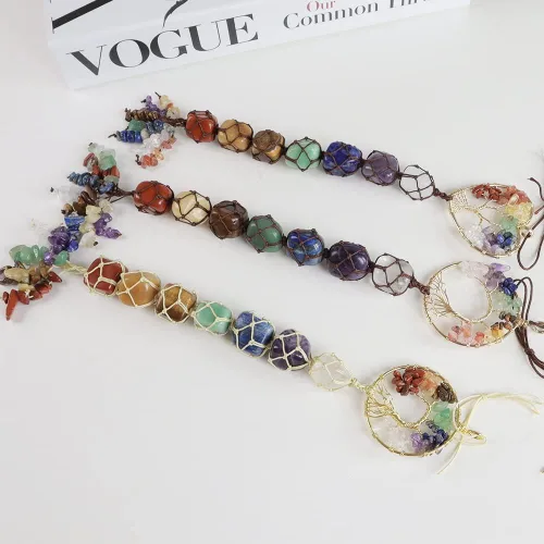 Miniatura 3 de Anjiucc Árbol de la Vida de Cristal Curativo de Piedra de 7 Chakras para Colgar en la Pared Decoración del Hogar Interior, Decoración de Ventana