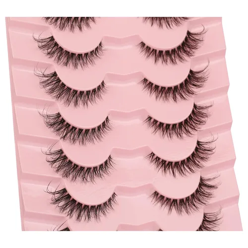 Miniatura 7 de Pestañas de ojo de gato, pestañas postizas de aspecto natural wispy, pestañas de banda transparente con aspecto de extensión de ojo de zorro