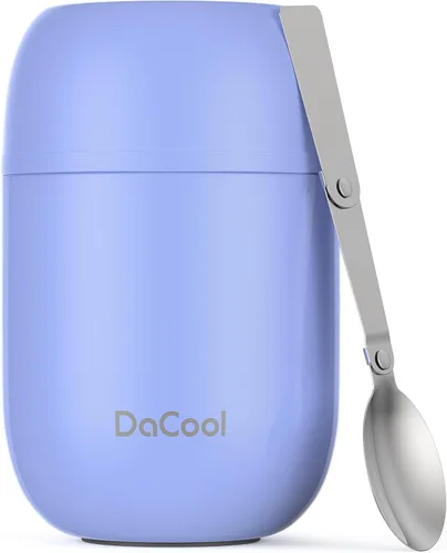 Miniatura 13 de DaCool Paquete de 2 termos de alimentos para alimentos calientes, 16 onzas, frascos de alimentos aislados al vacío para niños y adultos, de acero