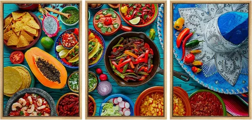 Miniatura 79 de wall26 Lienzo enmarcado para pared, juego de arte de hierbas, verduras y condimentos en madera, alimentos, fotografía cultural, realismo, paisaje