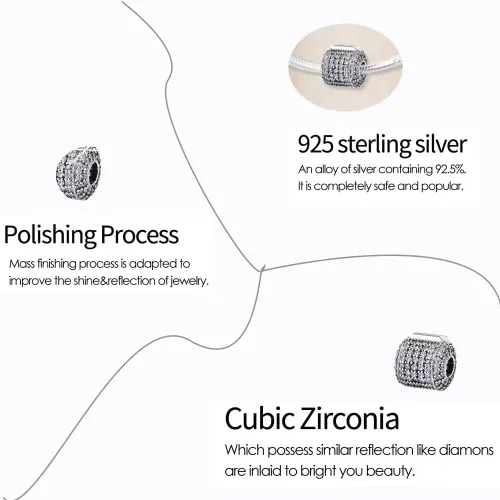 Miniatura 2 de Abalorios de plata de ley 925 para pulseras Pandora, regalos de joyería para mujer y niña.