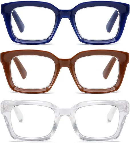 Lentes de lectura cuadrados de estilo moderno con bisagra de resorte, bloqueo de luz azul para hombres y mujeres
