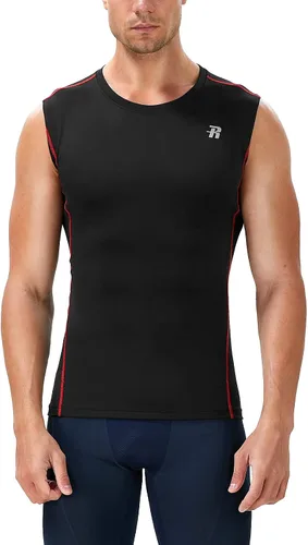 Miniatura 2 de Runhit Paquete de 3 camisetas de compresión sin mangas para hombres, entrenamiento deportivo, sin mangas, camiseta de compresión para hombres