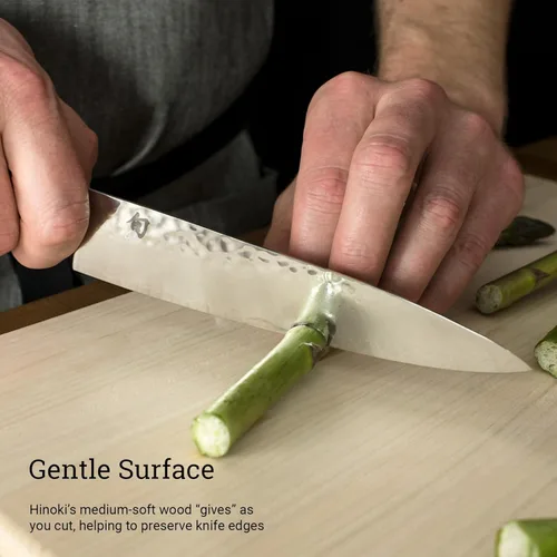 Miniatura 5 de Shun Cutlery - Tabla de cortar grande Hinoki, 17.75" x 11.75" pulgadas, tabla de cortar japonesa de madera grande para cocina, madera medianamente