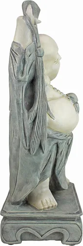 Miniatura 3 de Design Toscano Jolly Hotei Laughing Man - Estatua de jardín para interiores y exteriores, 26 pulgadas de alto, resina de piedra fundida, acabado