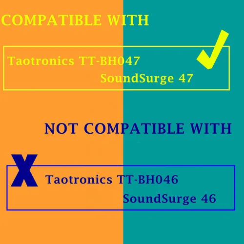 Miniatura 3 de TT-BH047 - Almohadillas de repuesto compatibles con Taotronics SoundSurge 47/TT-BH047, almohadillas de tela para auriculares, color negro