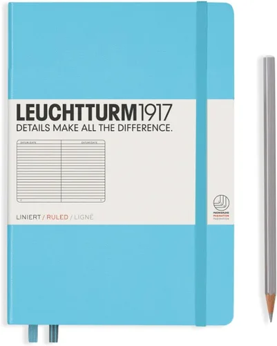Miniatura 15 de LEUCHTTURM1917 - Cuaderno de tapa dura mediano A5 con 251 páginas numeradas para escritura y diario (verde menta, con puntos)