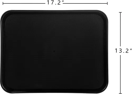 Miniatura 3 de Aebeky Bandejas de plástico para cafetería, bandejas de comida rápida, 13 x 17 pulgadas, juego de 6 (negro)