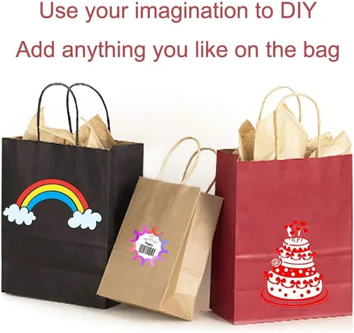 Miniatura 8 de AZOWA Bolsas de regalo mini de papel kraft con asas (Azul claro, 4x2.4x6, 25 piezas)