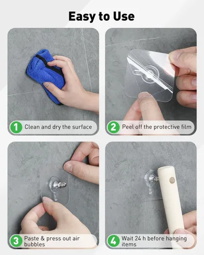 Miniatura 4 de Uniclife 10 ganchos autoadhesivos para fotos, 26.5 libras, carga sin taladro, adhesivos resistentes sin clavos, ganchos de pared sin clavos, ganchos