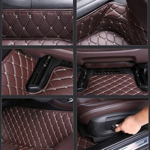 Miniatura 7 de Personaliza las alfombrillas de cuero de lujo de protección para todo tipo de clima para automóviles, SUV y camiones según el modelo automotriz beige