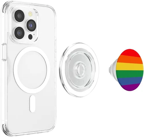Miniatura 3 de Bandera del orgullo LGBT de colores arcoíris PopSockets MagSafe PopGrip para iPhone