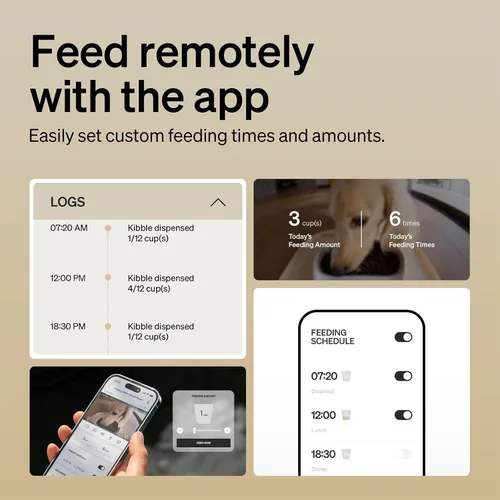 Miniatura 4 de PETLIBRO Comedero automático para gatos con cámara, video HD 1080P con visión nocturna, alimentador WiFi 5G para mascotas con audio de 2 vías, Blanco