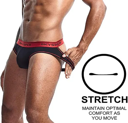 Miniatura 4 de SKYSPER Suspensorio de malla transpirable para hombre, 2 piezas, 3 piezas, 4 piezas, ropa interior masculina, partidarios atléticos para hombres