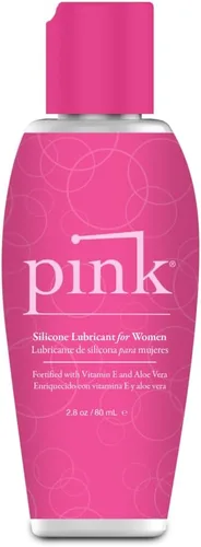 Pink Lubricante de silicona - Lubricante personal líquido a base de silicona para mujeres - Botella de 2.8 oz / 80 ml